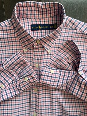 Ralph Lauren - all cotton checkered button up shirt Size Large